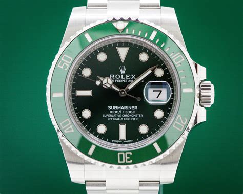 rolex submariner date watch green|rolex submariner green ceramic bezel.